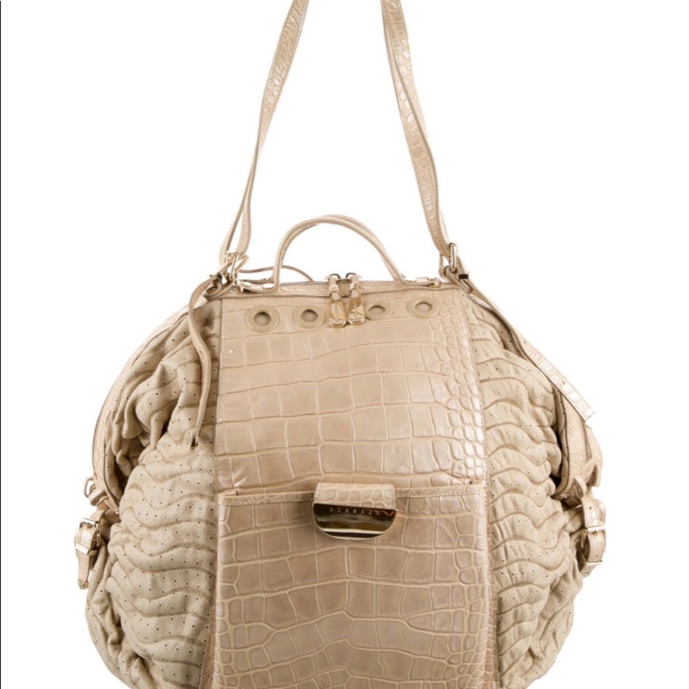 Versace Crocodile and Leather Tote . Beautiful and soft .
